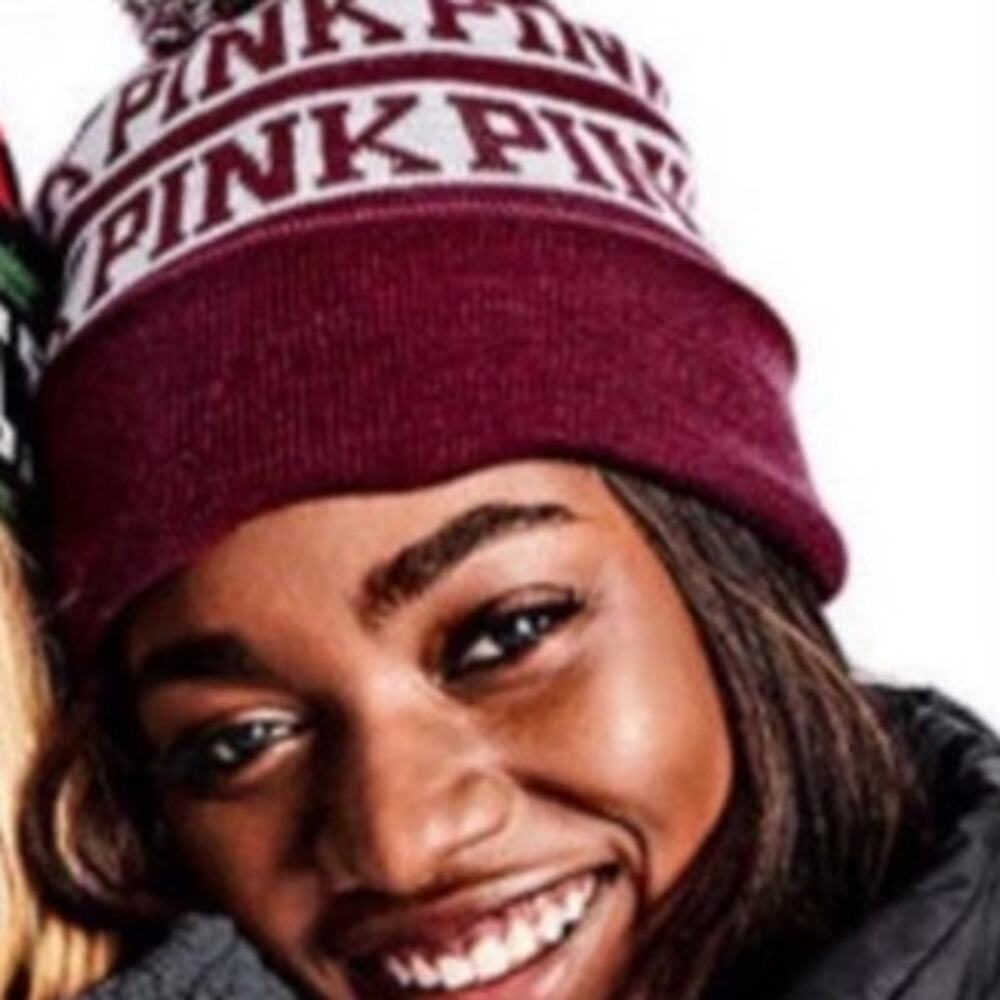 PINK VICTORIA'S SECRET Burgundy Pom Pom Beanie